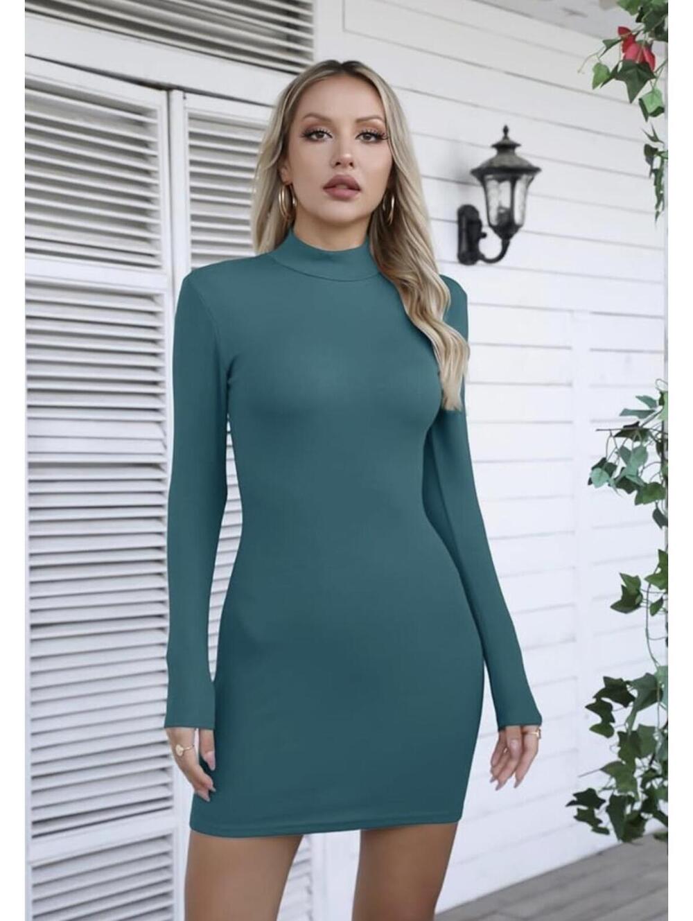 NWOT Blue Ribbed Bodycon Dress